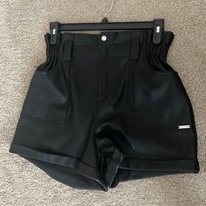 Calvin Klein faux leather shorts